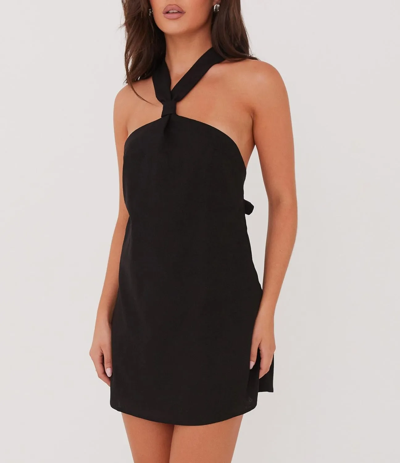 Y2k Women Floral Halter Mini Dress Sexy Tie Up Backless Sleeveless Bodycon Cami Short Dresses Aesthetic Summer